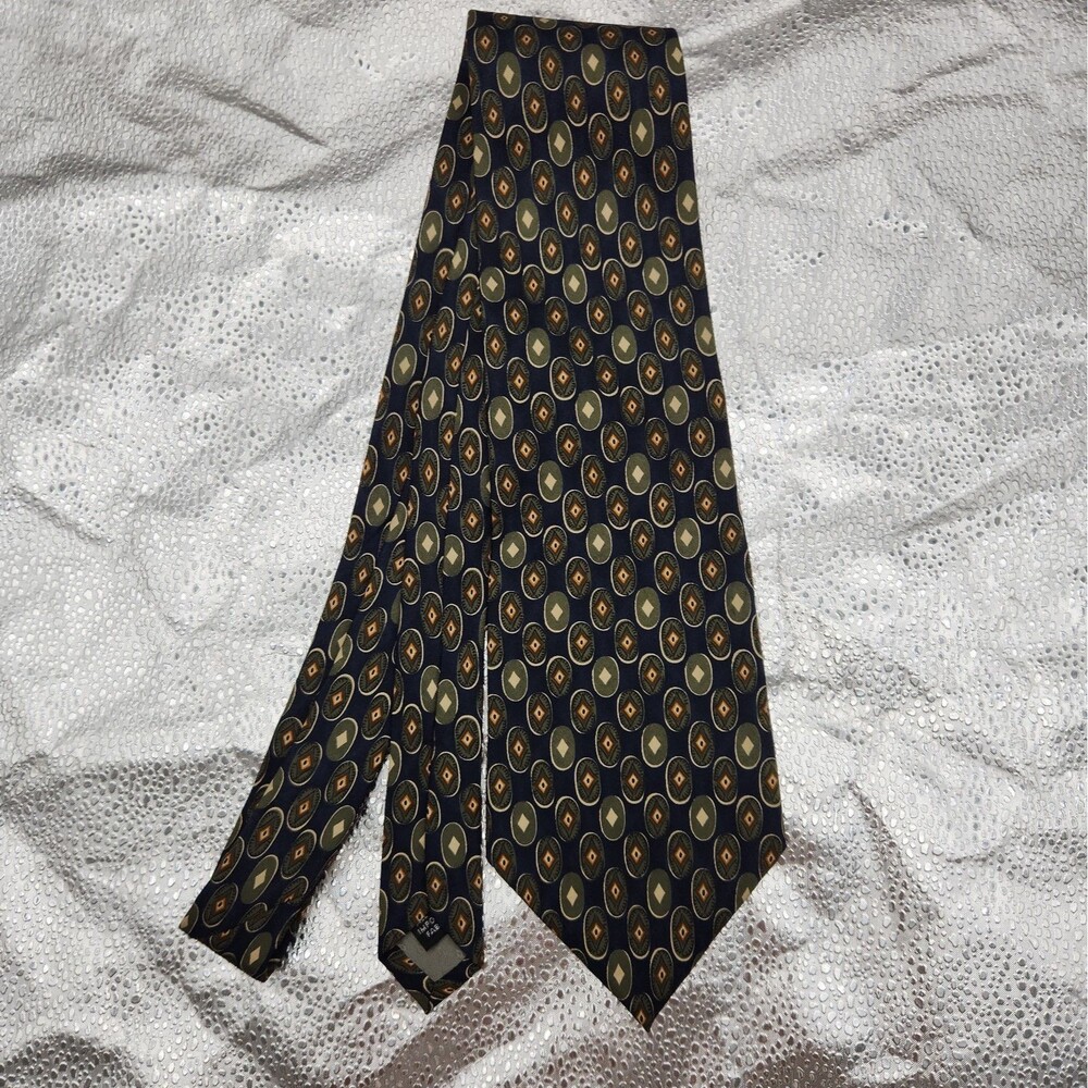 Tie Givenchy Monsieur 100% Silk Intricate Oval Diamond Geometric Necktie USA VTG
